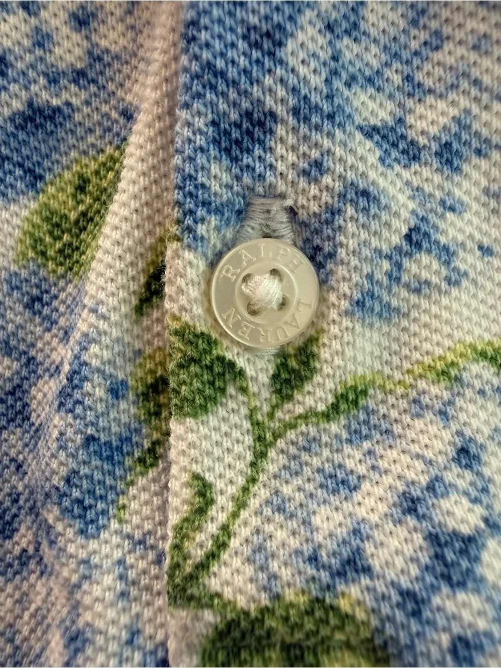 Ralph Lauren Baby Blue Hydrangea Polo Romper Dress 18M Garden Party Dress